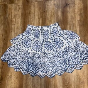 Blue and White Patterned Women's Skirt
